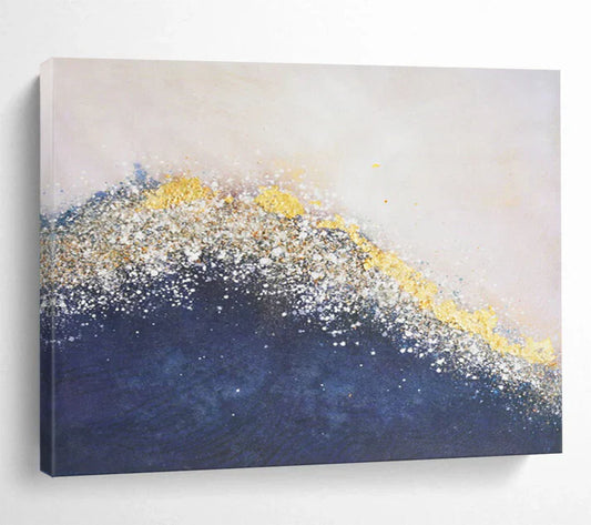 A Gilded Ocean Wave: A Study of Texture and Color in Abstract Art