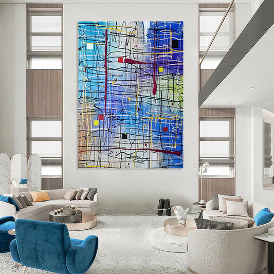 Vibrant Line Fusion: A Harmonious Dance of Chaos and Creativity in Contemporary Art