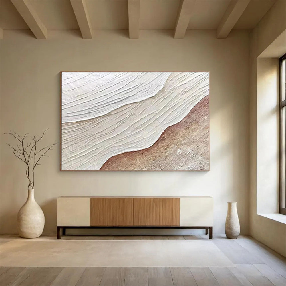 “Textured Earth Layers” - Tones of white, beige, brown; layered, textured patterns resembling geological formations CT1553