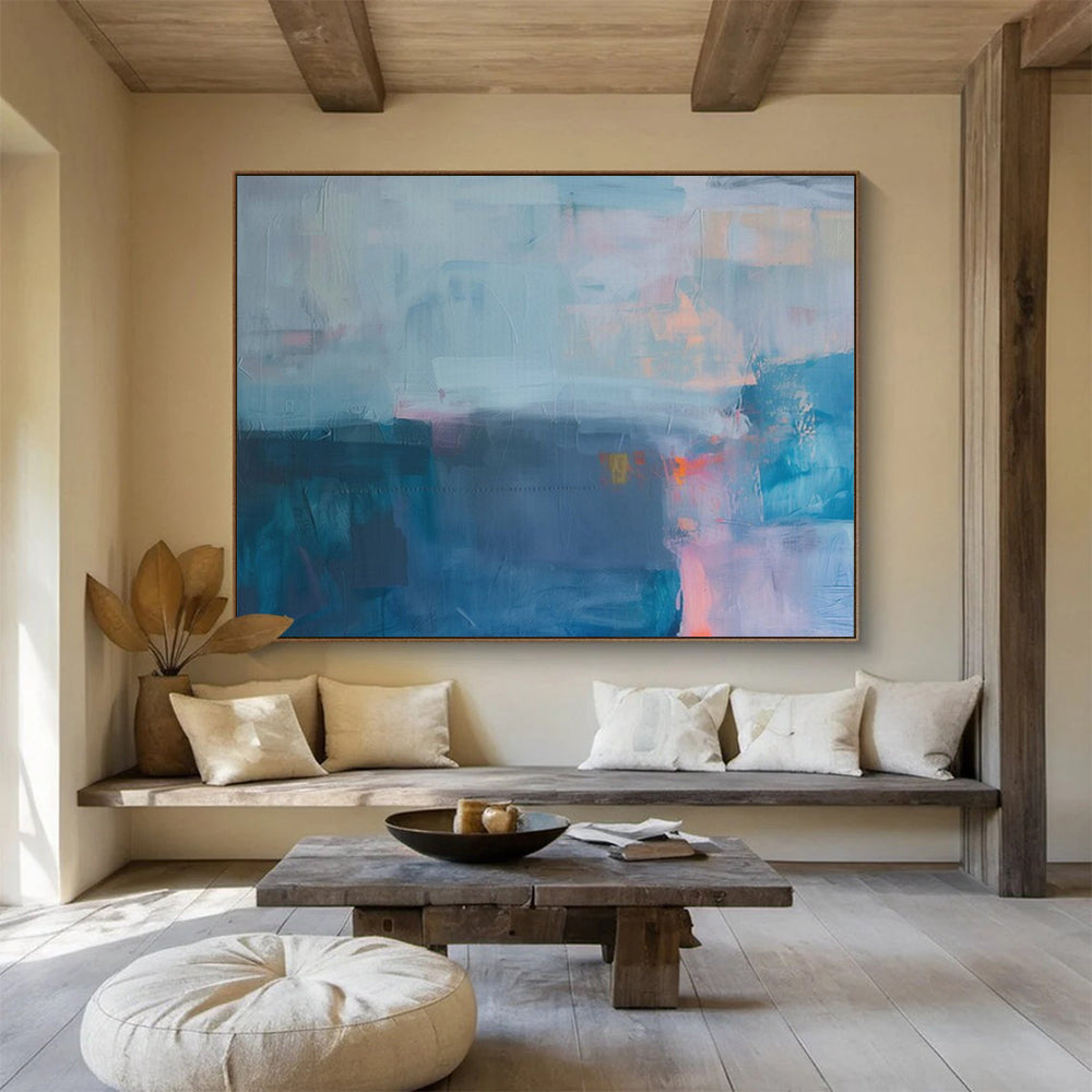 “Misty Blue Abstraction” – Soft blues, grays with blurred, flowing shapes CT1685