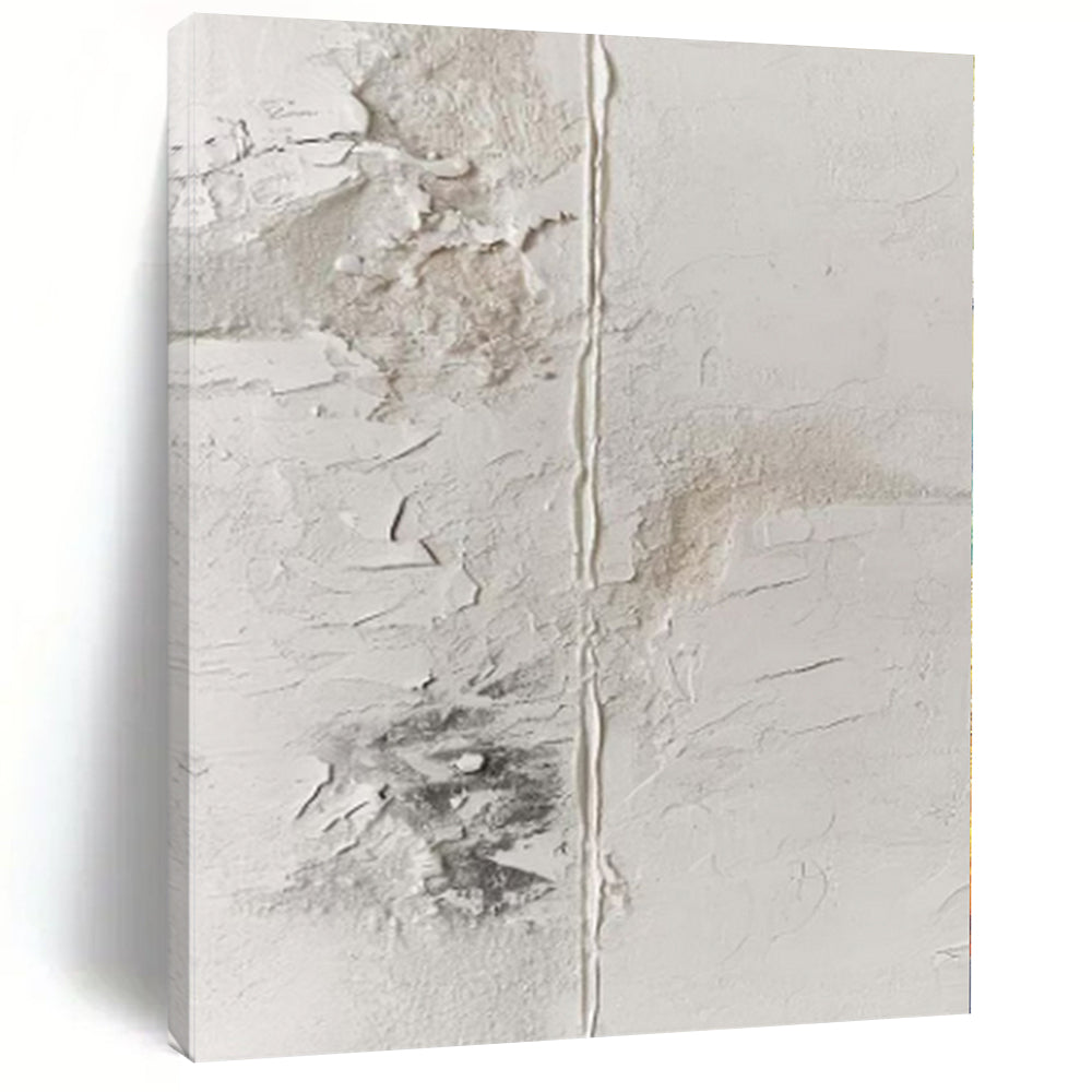 “White with Textured Patinas” Plaster - Effect Acrylic Art CT0149