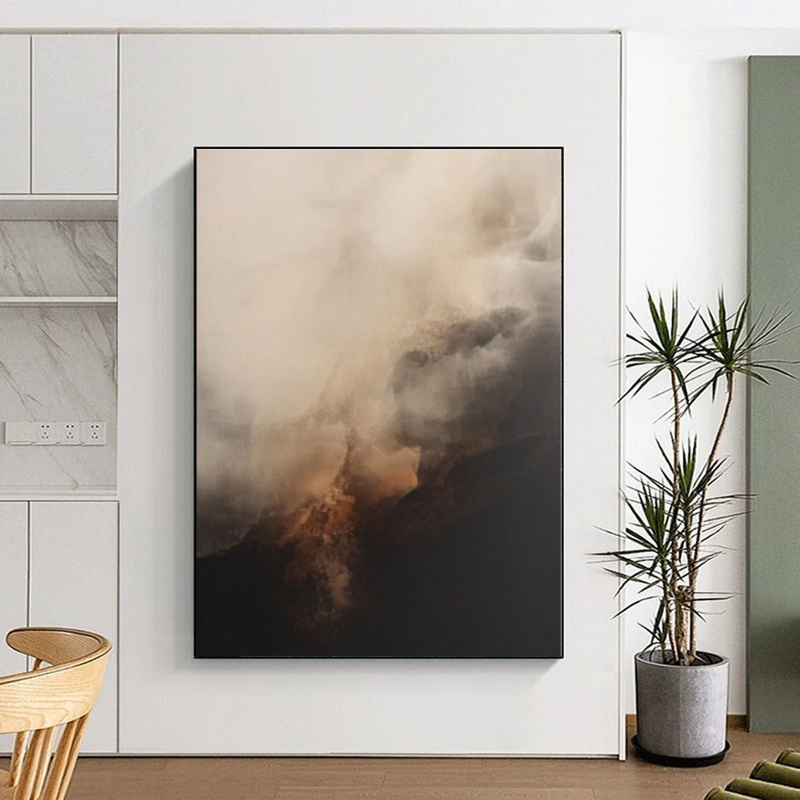 “Misty Brown and Grey Tones”,Abstract Landscape - Inspired Acrylic Painting CT0521