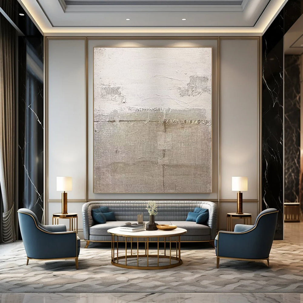 Oversized Custom Hand-Painted Abstract Painting for Office & Hotel Outdoor Terraces