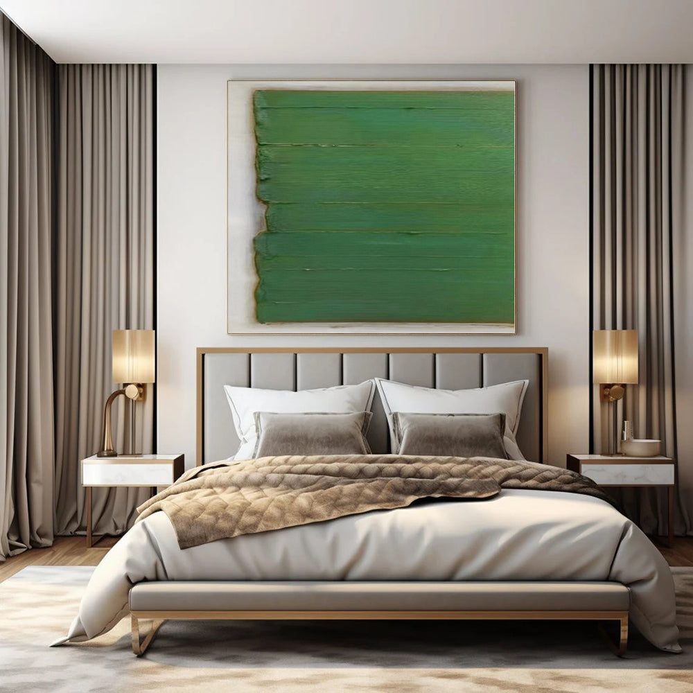 “Green Textured Panels” Minimalist Acrylic Art CT0210