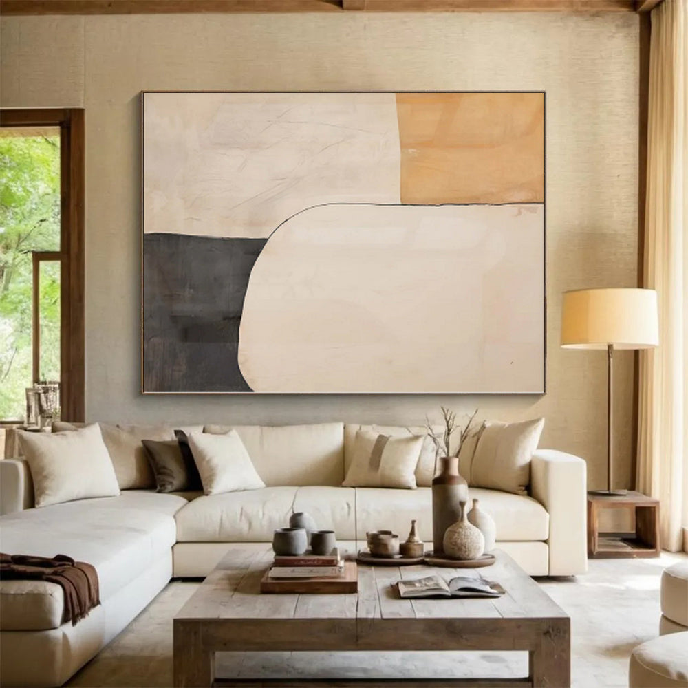 “Beige - Gray Abstract Shapes” - Abstract Minimalist Art CT0453