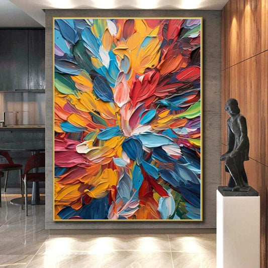 “Colorful Palette Knife Blossom” Impasto Acrylic Art CT0236