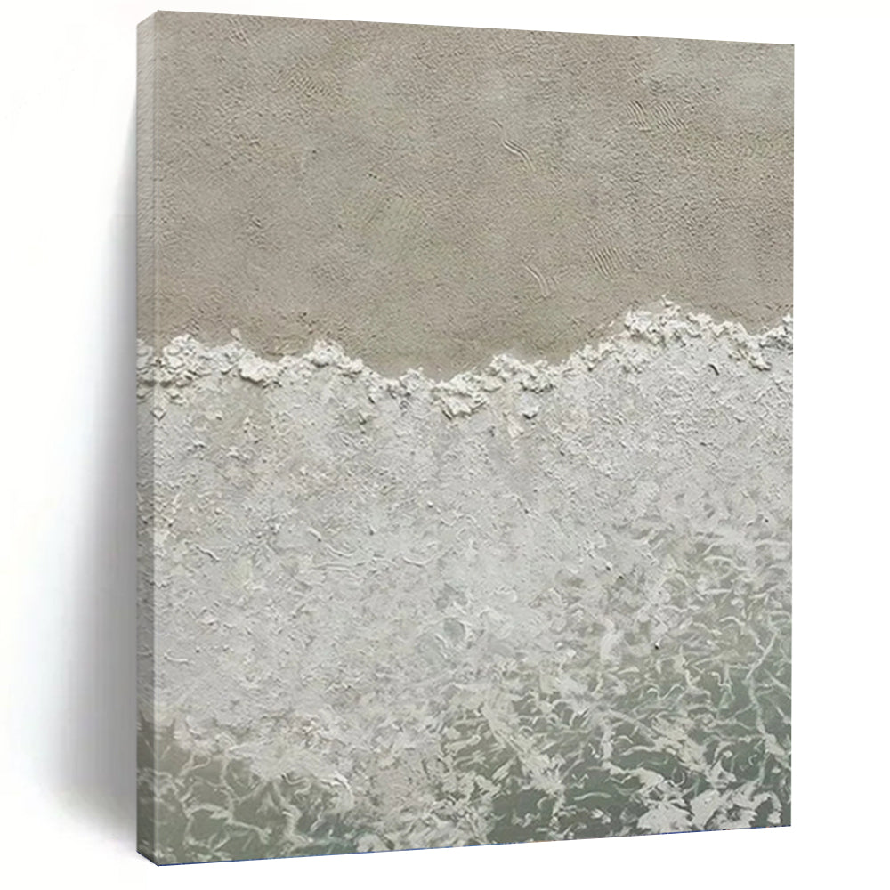 “Neutral Beach Waves - Serene Shore” Painting On Canvas DKH1127