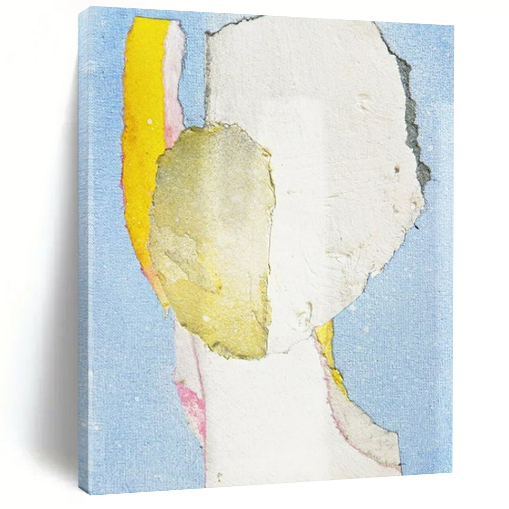 “Collage Portrait 3” - Mixed - media Abstract Portrait Painting On Canvas CT2225