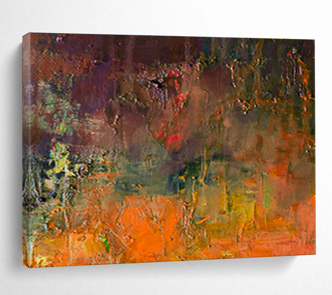 “Colorful Abstract Forest” Impasto Landscape Painting On Canvas DKH370