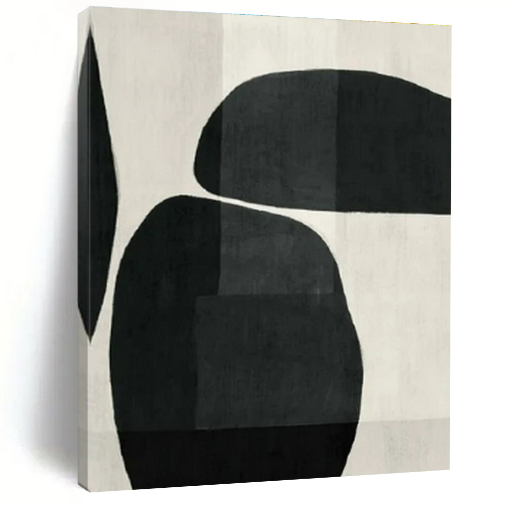 Black - White Abstract Forms II - Minimalist Abstract Ink Painting CT1427