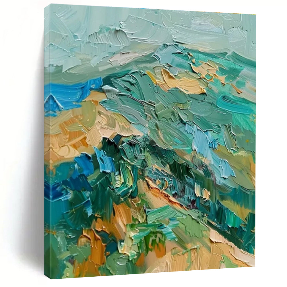 “Colorful Impasto Layers” ,Impasto Abstract Landscape Art CT0911