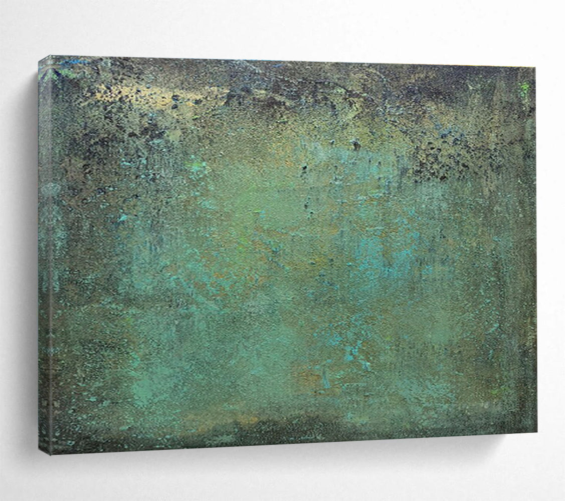 Teal and Brown Textured Canvas - Abstract Impasto Painting On Canvas DKH600