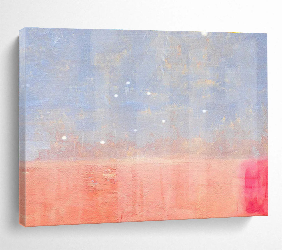 Subtle Blue and Red Abstract Painting On Canvas DKH280