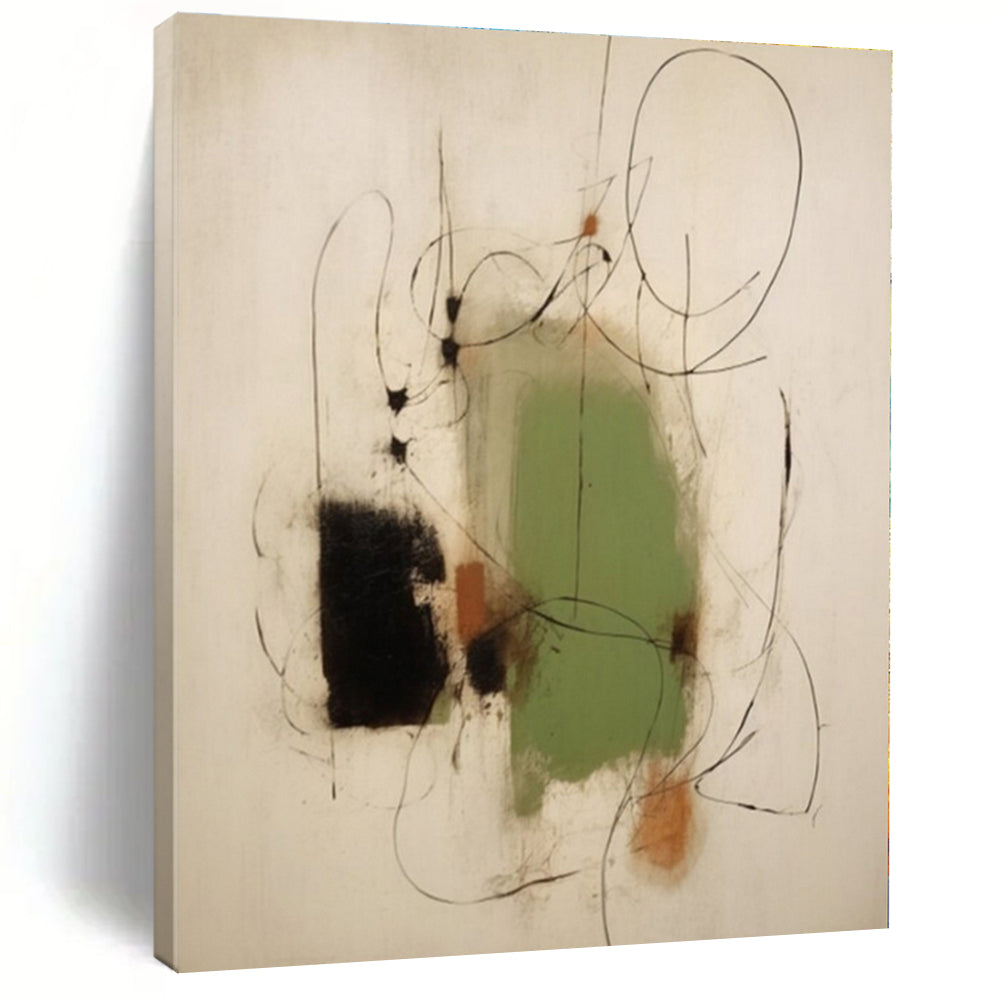 Minimalist Line & Color - Abstract Expressionist Ink & Acrylic CT1283
