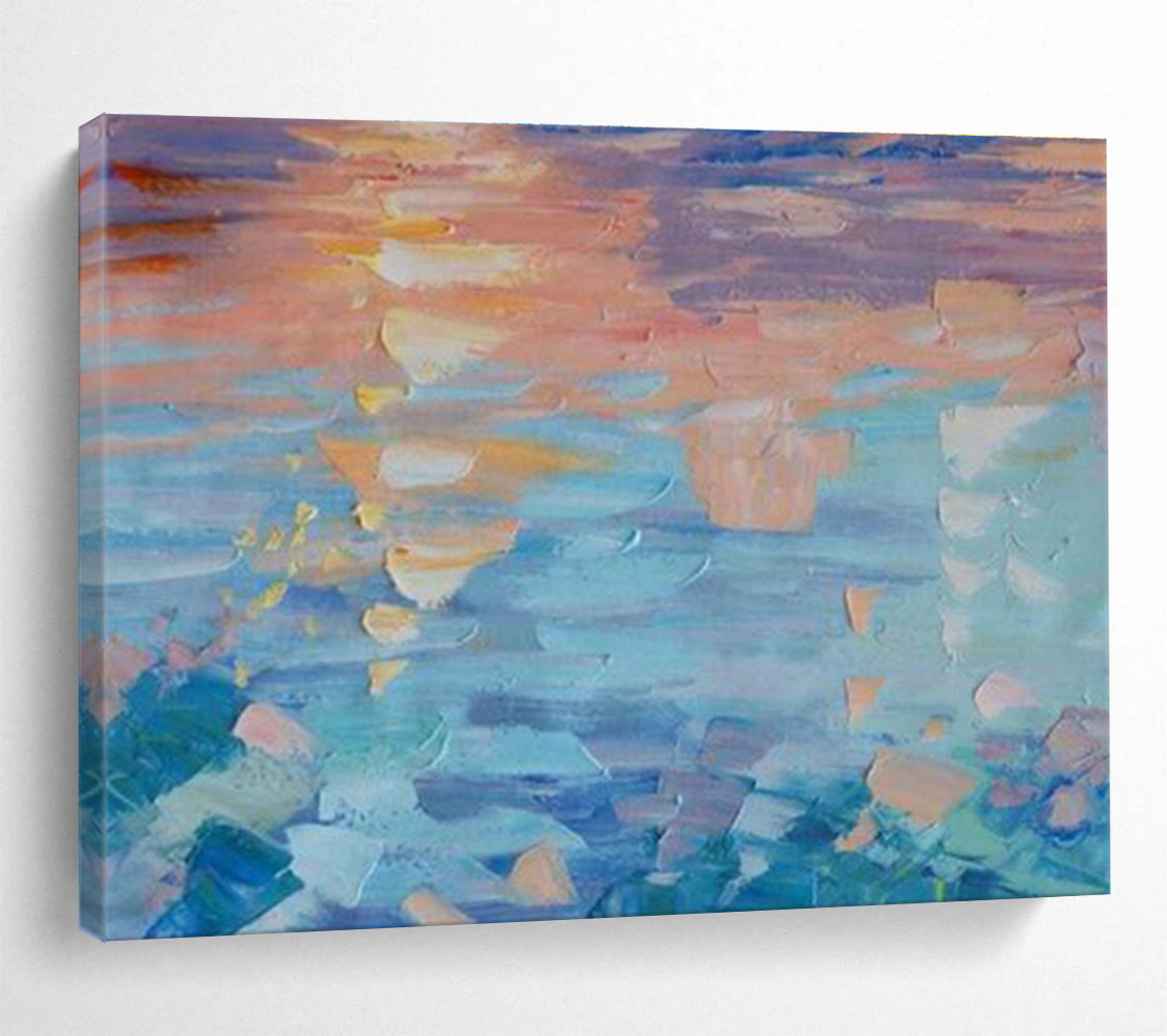 Colorful Sunset Reflection On Water Painting On Canvas DKH662