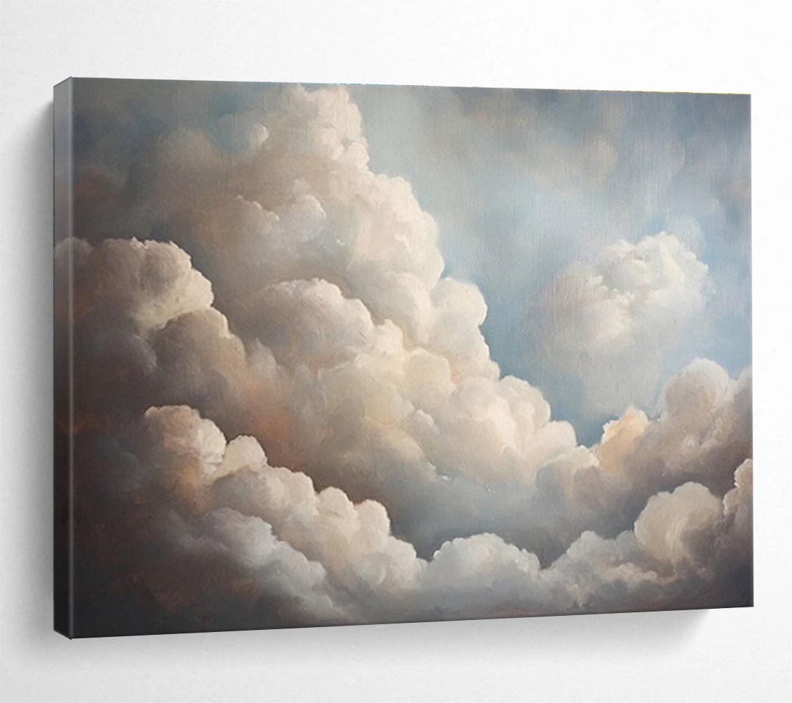 Fluffy Clouds in Blue Sky Painting On Canvas DKH182