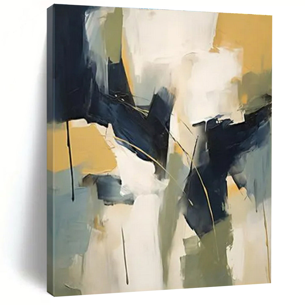 “Blue - Yellow - Green Abstract Blocks” ,Abstract Acrylic Painting CT0831
