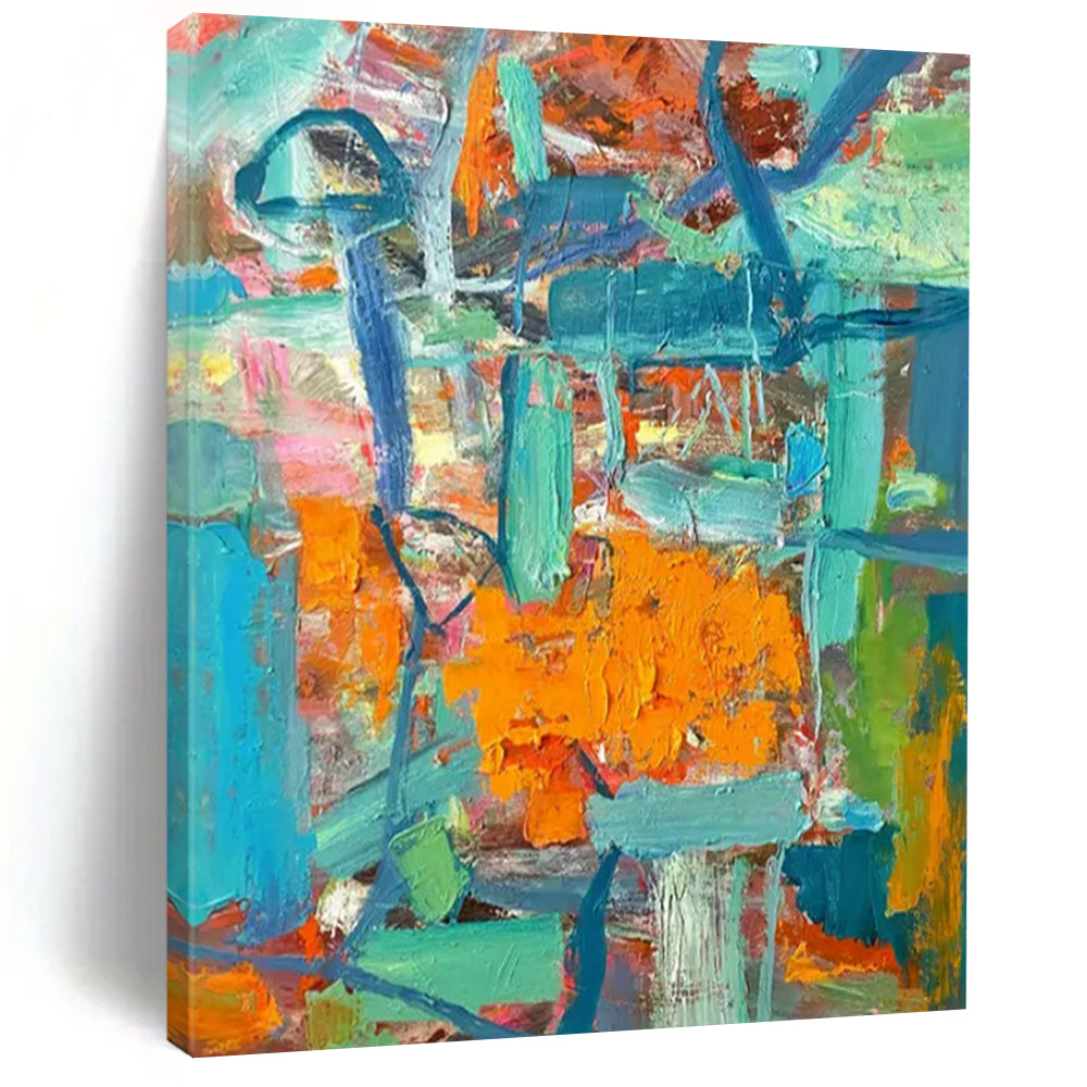 Colorful Abstract Chaos - Expressionist Abstract Painting On Canvas CT2291