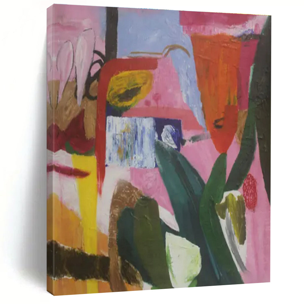 Pink - Purple - Orange Abstract Composition - Modern Abstract - Style Acrylic Painting CT1410