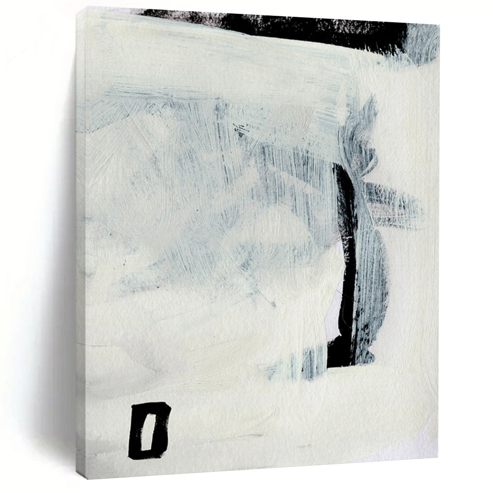 “Minimalist Gray and Black” - Gray and Black Abstract Painting On Canvas DTP204