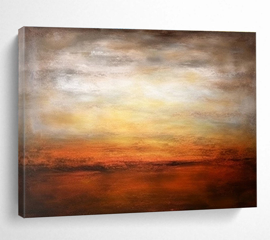 “Warm Sunset Gradient” Abstract Landscape Painting On Canvas DKH343