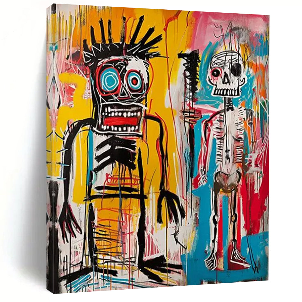 “Primitive Figure Duo” - Street Art - Inspired Painting On Canvas DTP099