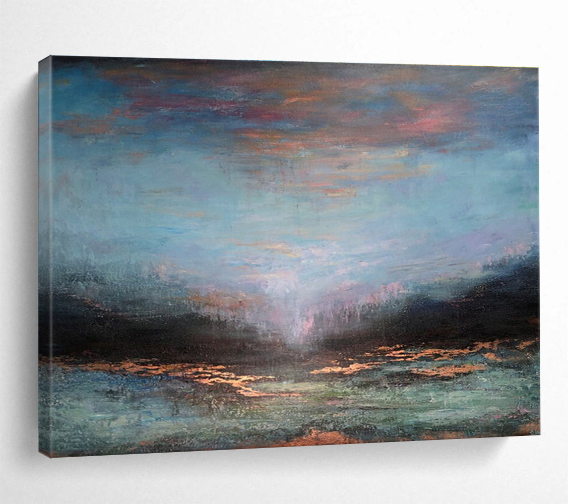 “Colorful Sky Over Glowing River” - Enchanting Landscape Painting On Canvas DKH780