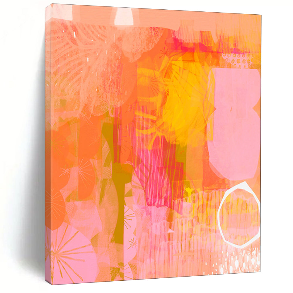 “Coral - Toned Abstract Layers” - Abstract Mixed - Media Art CT2003