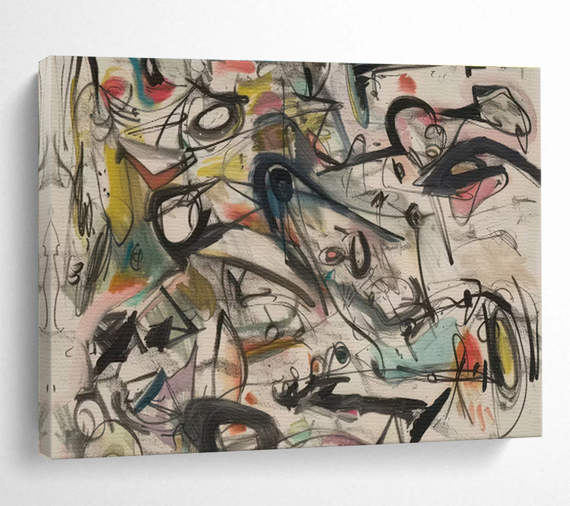 Colorful Chaotic Abstract “Vibrant Creative Cacophony” Painting On Canvas DKH144