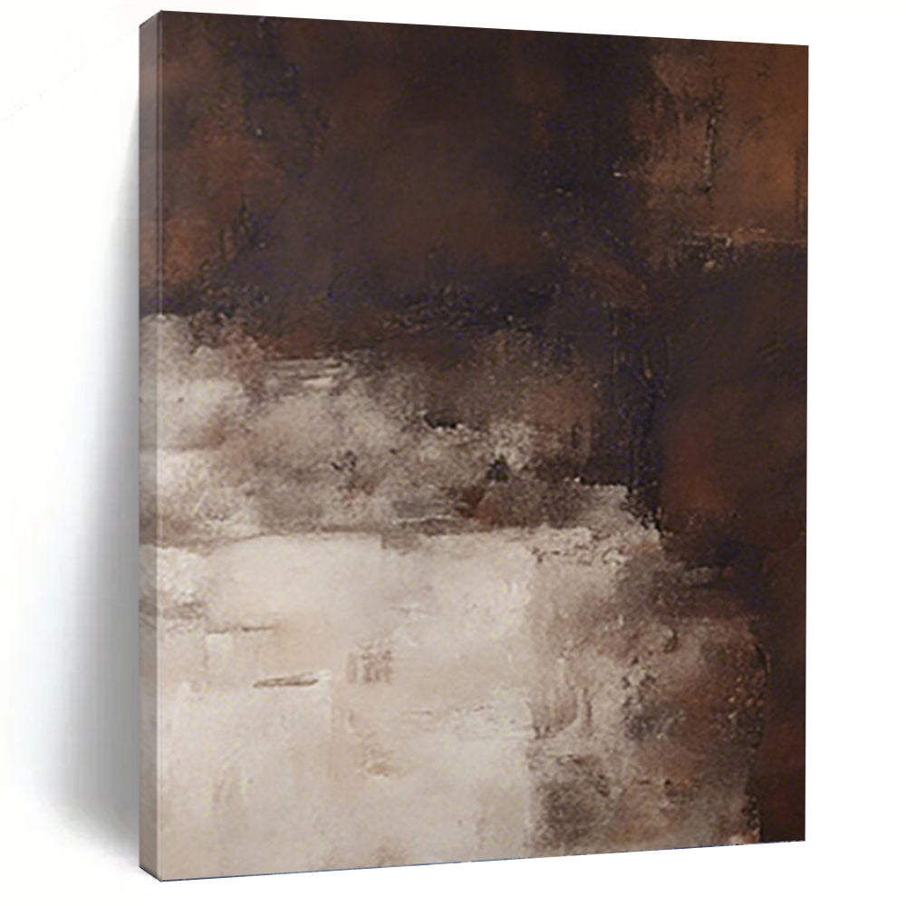 Muted Tonal Abstract in Browns and Whites - Abstract Painting On Canvas DKH1469