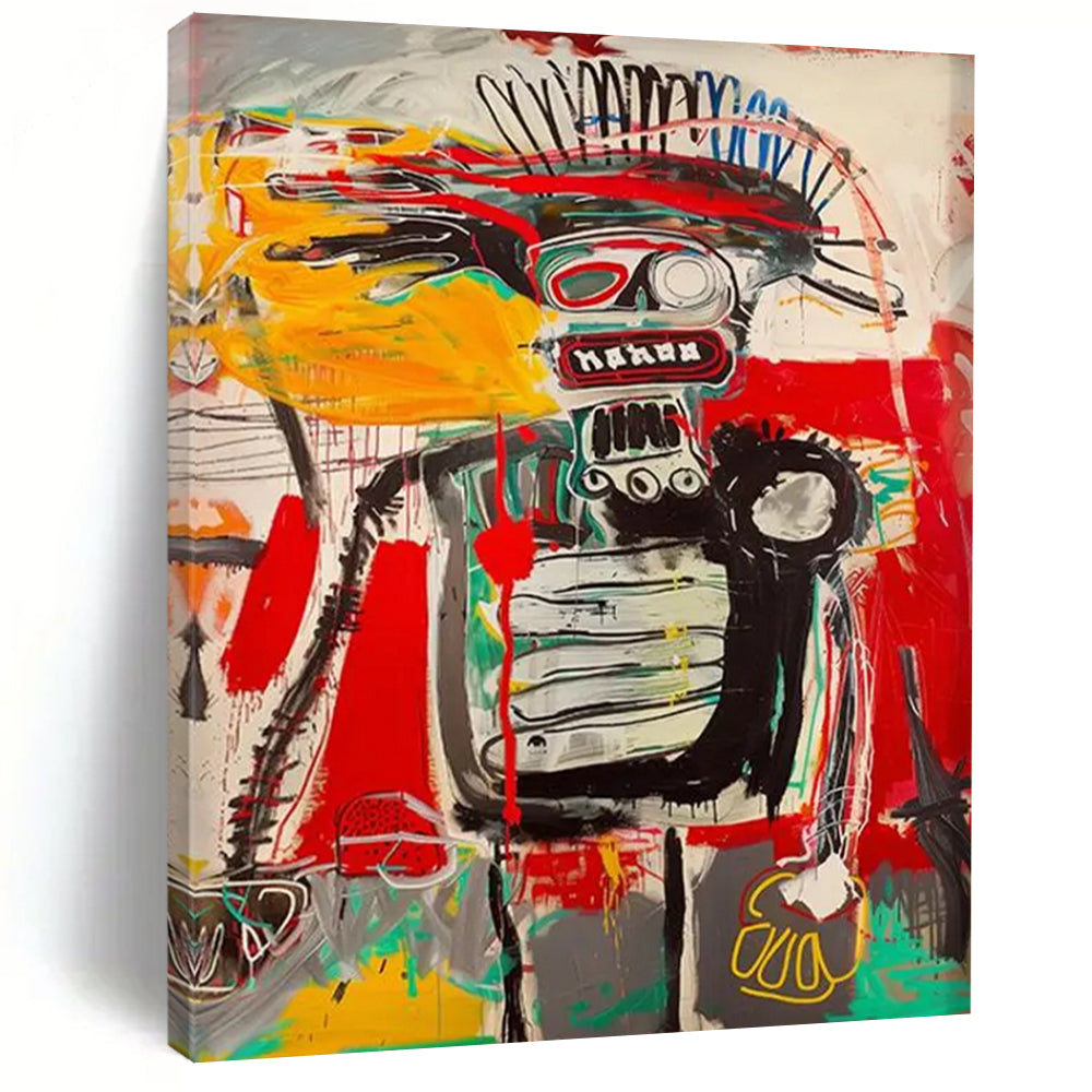 “Expressive Robot Figure” - Street Art - Inspired Painting On Canvas DTP094