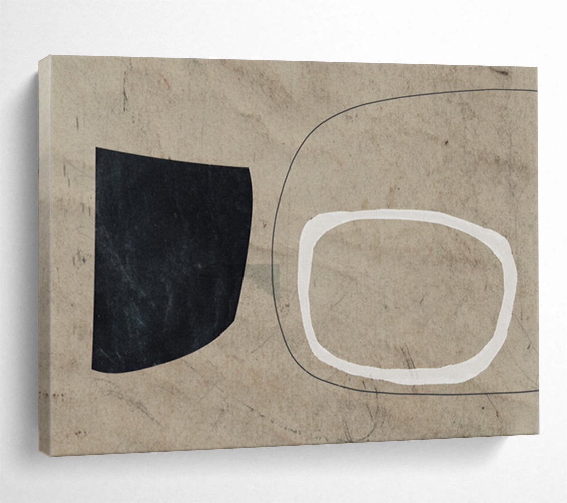 “Minimalist Shape Study” Understated Abstract Painting On Canvas DLZ113