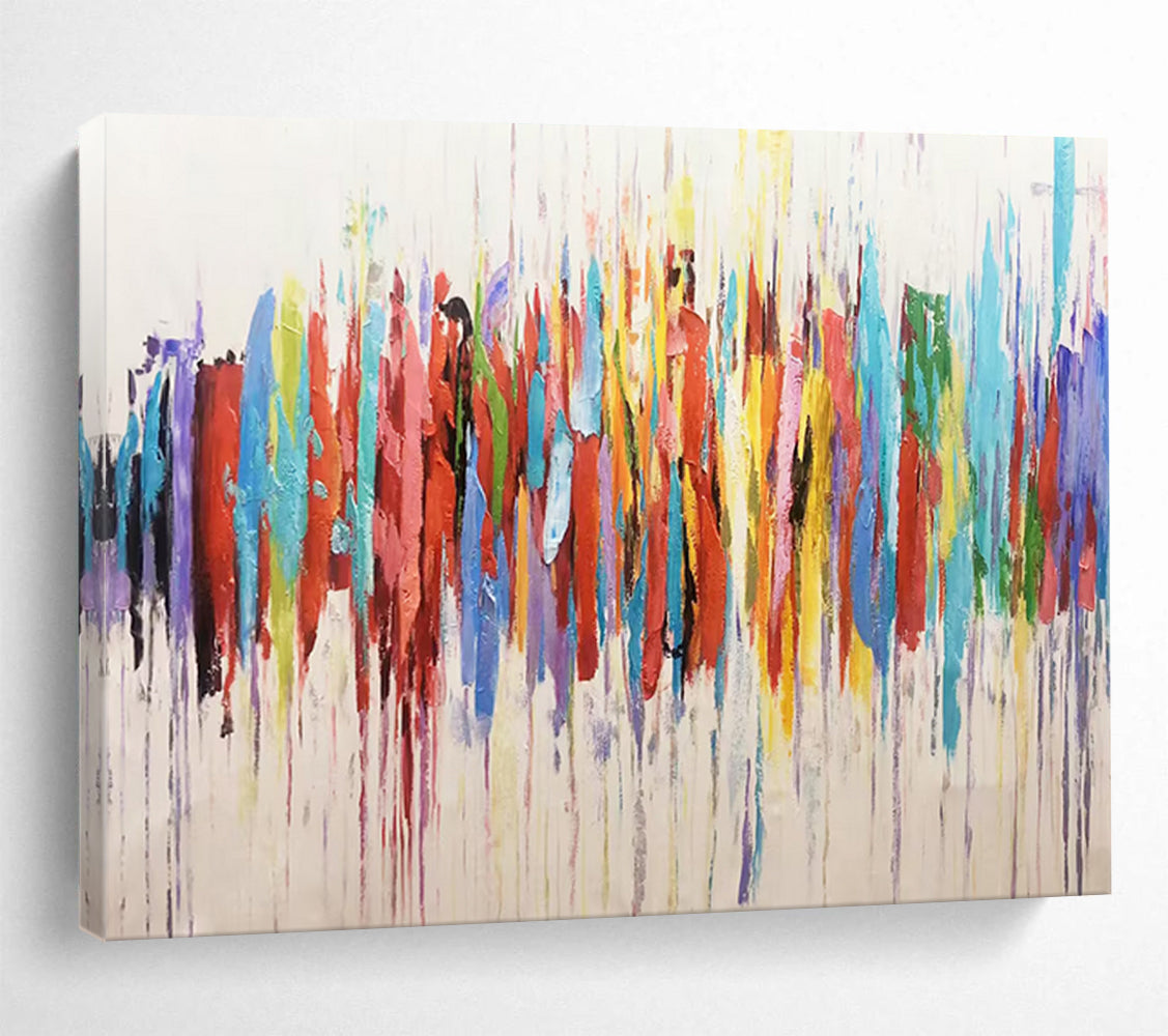 Colorful Dripping Strokes - Abstract Expressionist Painting On Canvas DLZ211