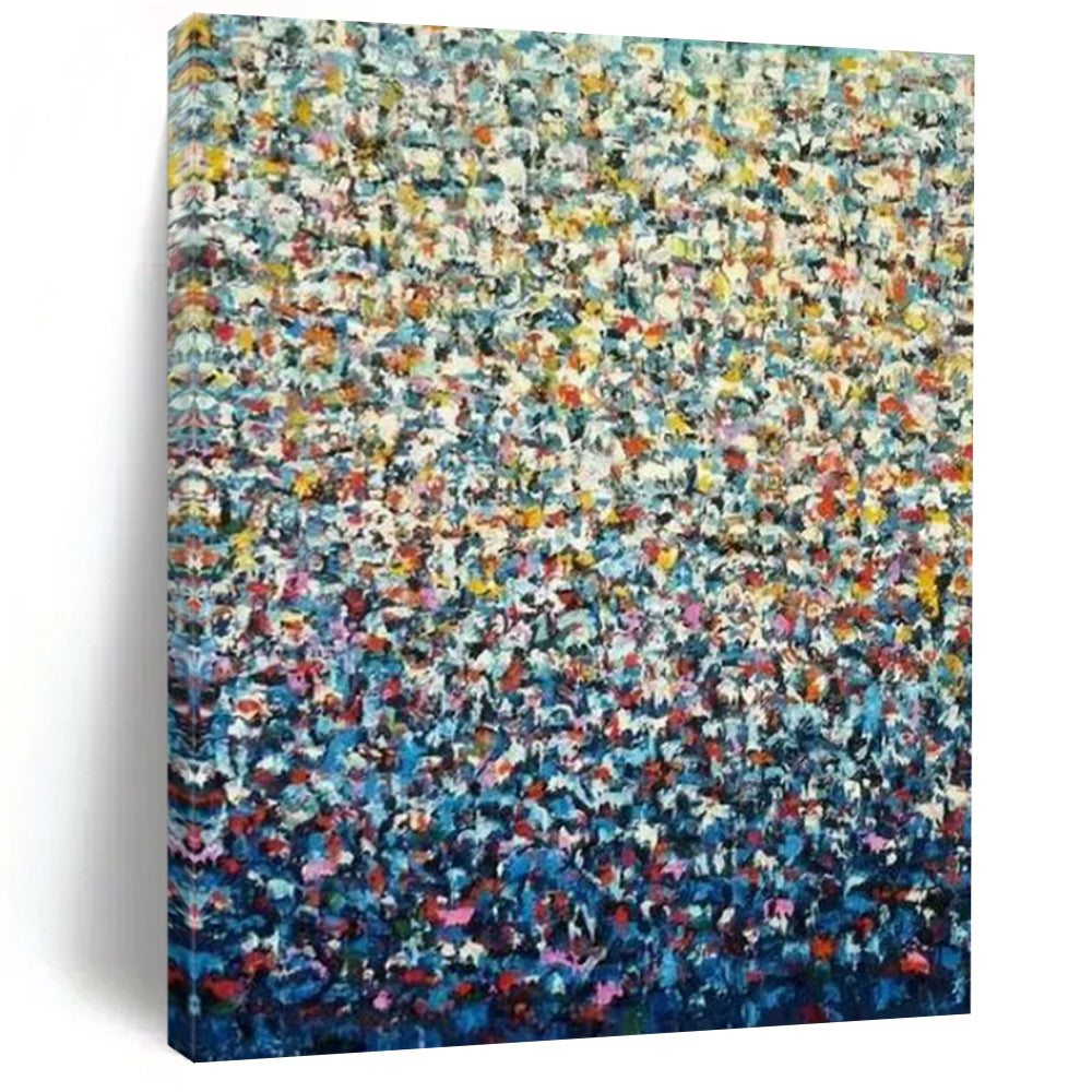 “Colorful Pointillist - Style Abstract” - Abstract Painting On Canvas CT2344