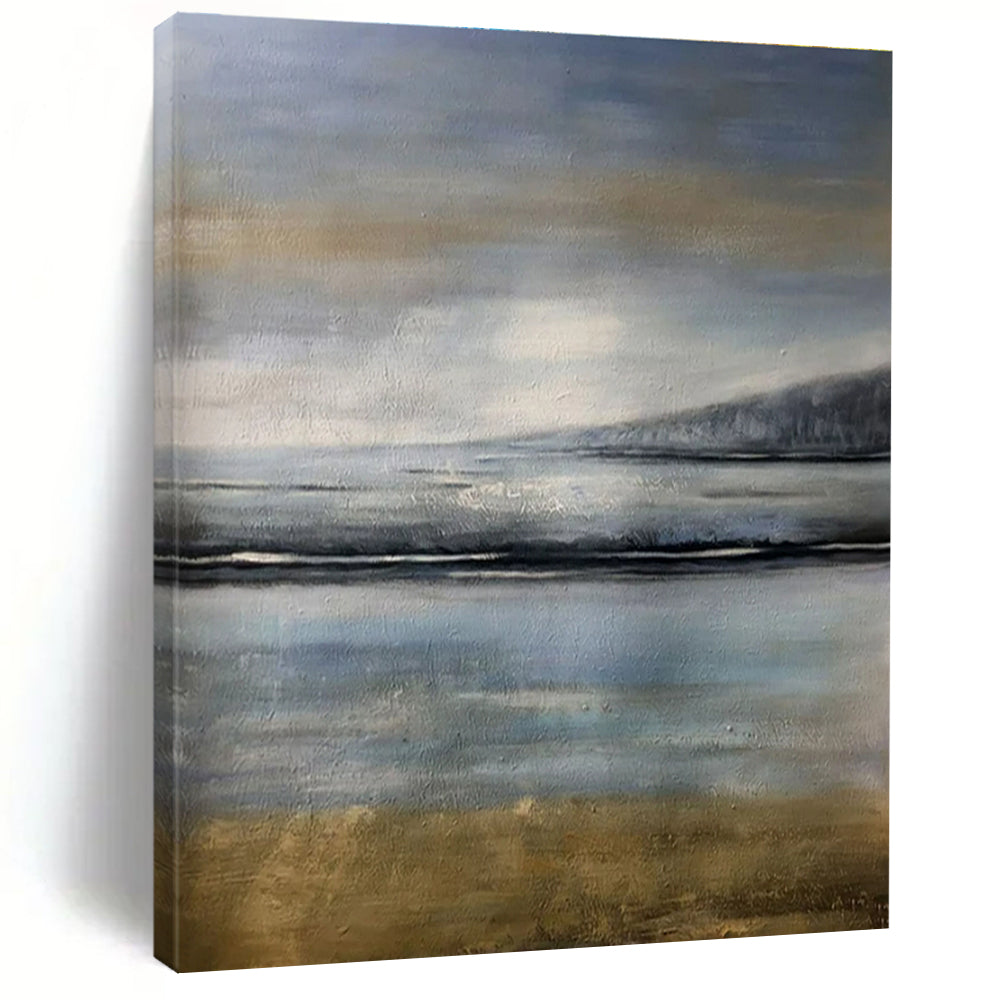 “Soft Gray Seascapes” ,Abstract Landscape Oil Painting CT0908