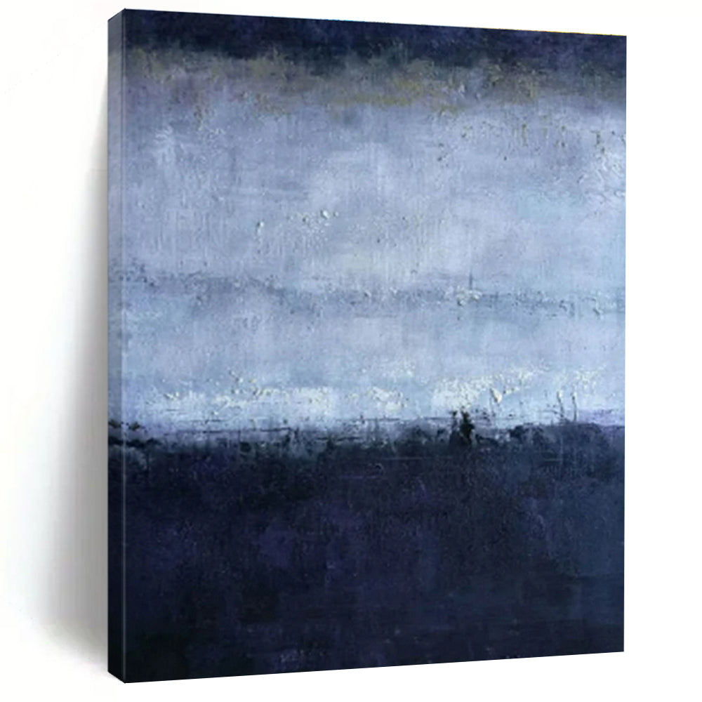 “Moody Blue Gradient” ,Abstract Seascape Oil Painting CT0897
