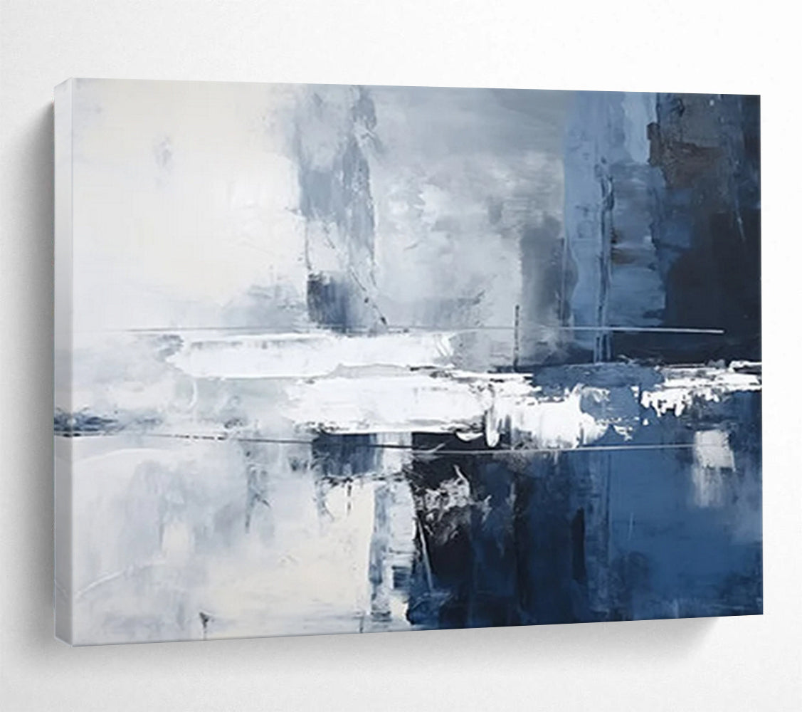 “Cool Tones Abstract Reflection” Abstract Painting On Canvas DLZ103
