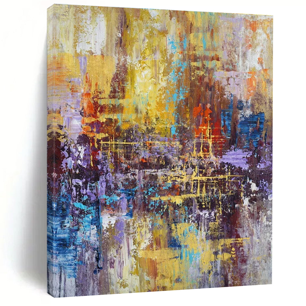 “Colorful Urban Abstract” ,Abstract Cityscape Acrylic Painting CT0914