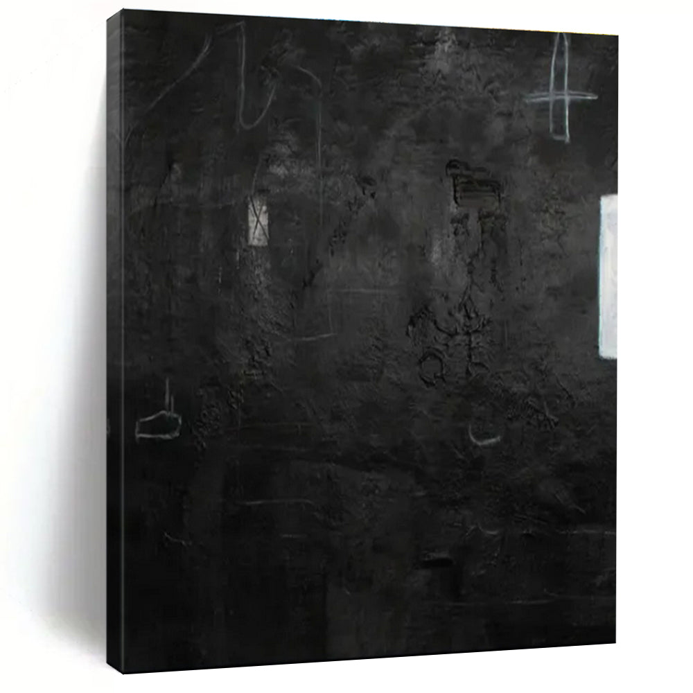 Dark Textured Abstract - Textured Abstract Acrylic Painting CT1416