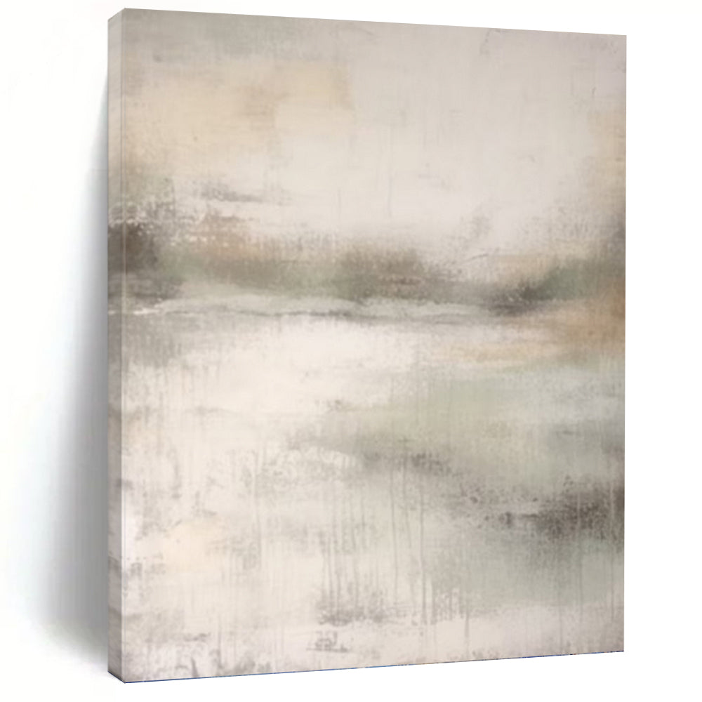 “Soft Gray Abstract Vista” - Subtle Landscape - Inspired Painting On Canvas DKH1668