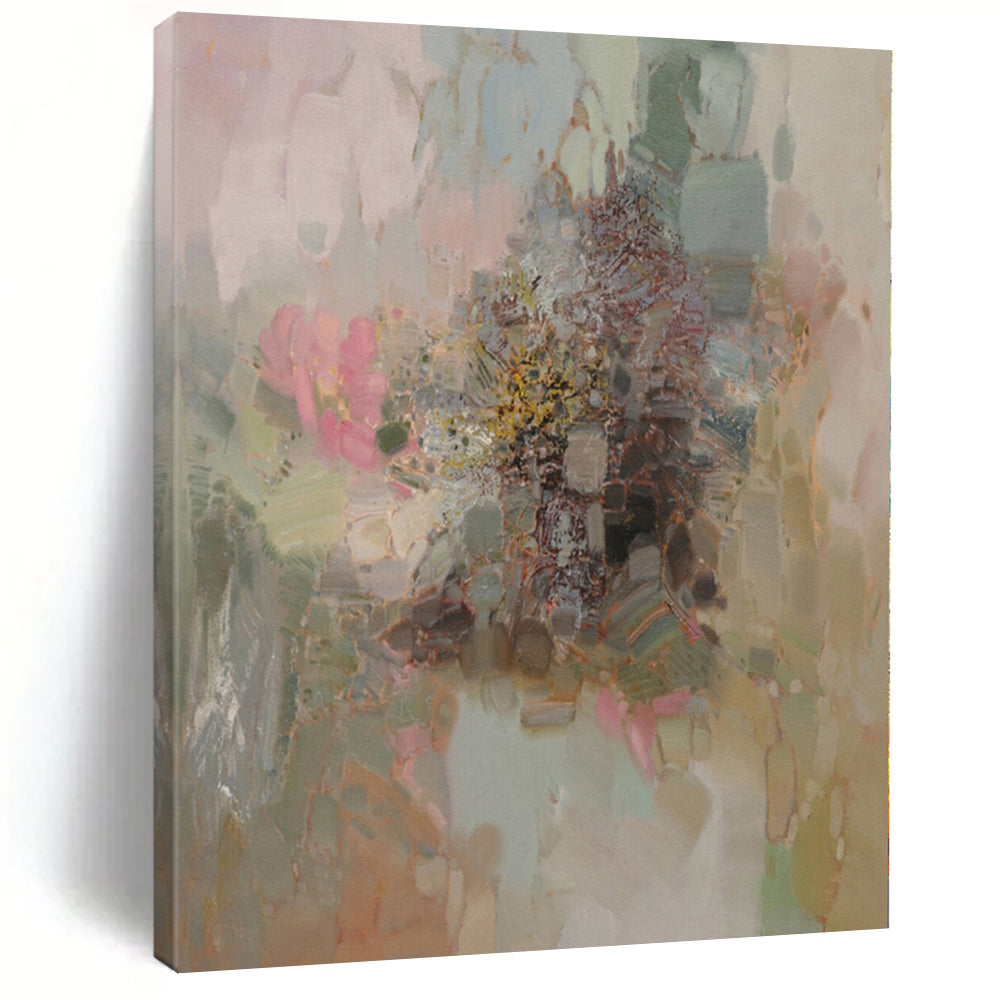 “Soft Colorful Abstract Floral” – Abstract Still Life Painting CT1167