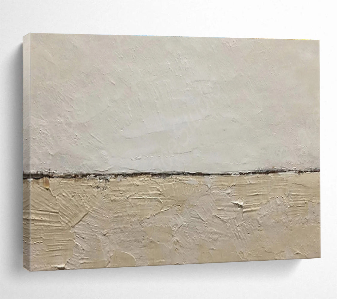 “Minimalist Textured Divide” Abstract Textured Painting On Canvas DKH452
