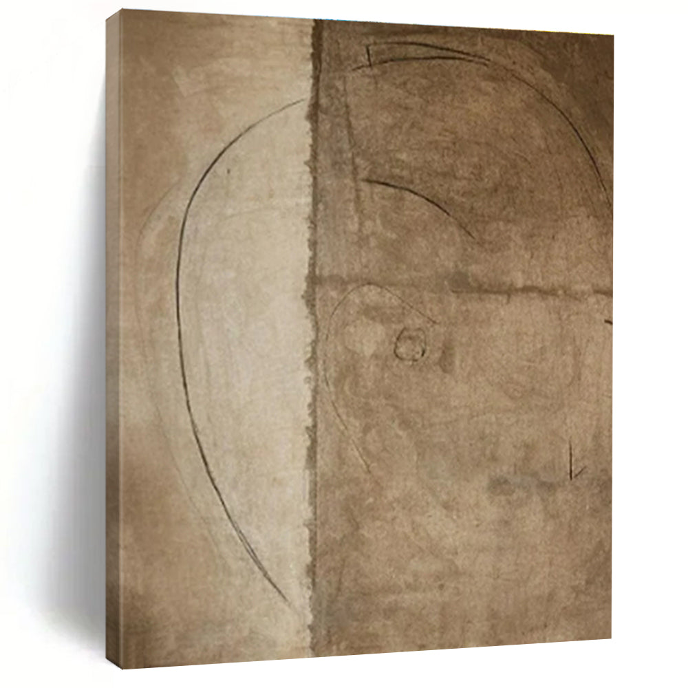 Brown Sketch - like Lines, "Earthy Draft" - Abstract Sketch Painting CT0708