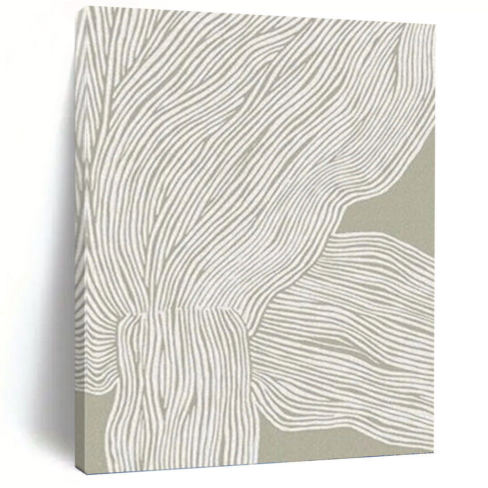 “Gray and White Linear Abstract” - Minimalist Drawing - Inspired Painting On Canvas DKH1119
