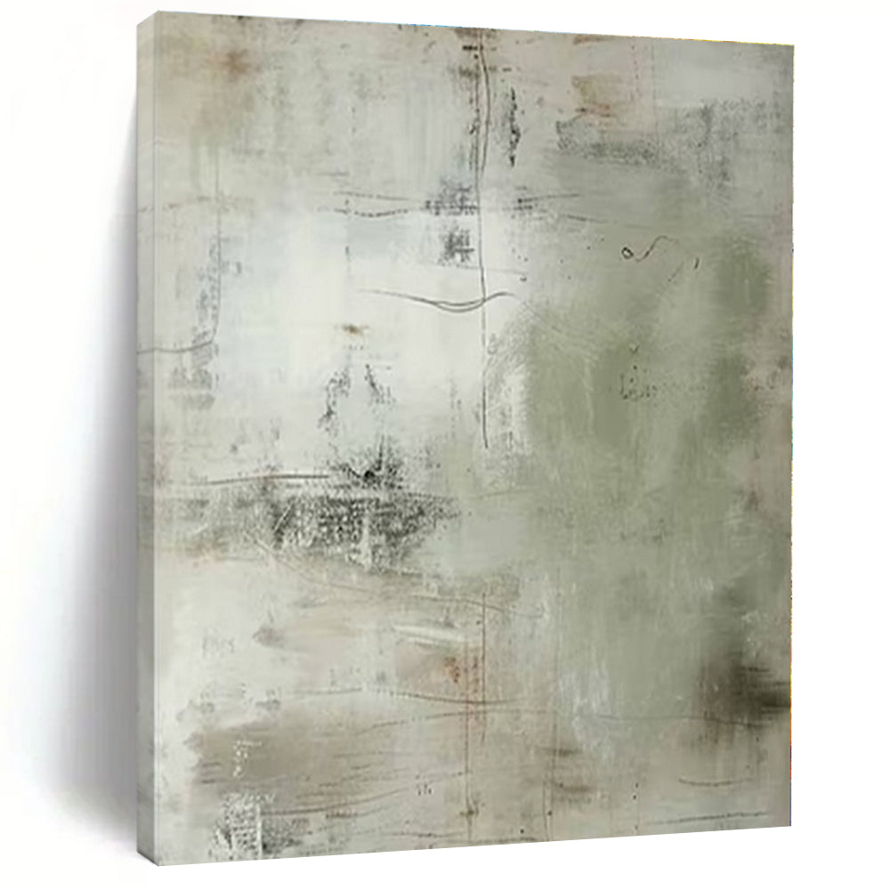 Light - toned Line Abstract - Minimalist Line - textured Acrylic Painting CT1358