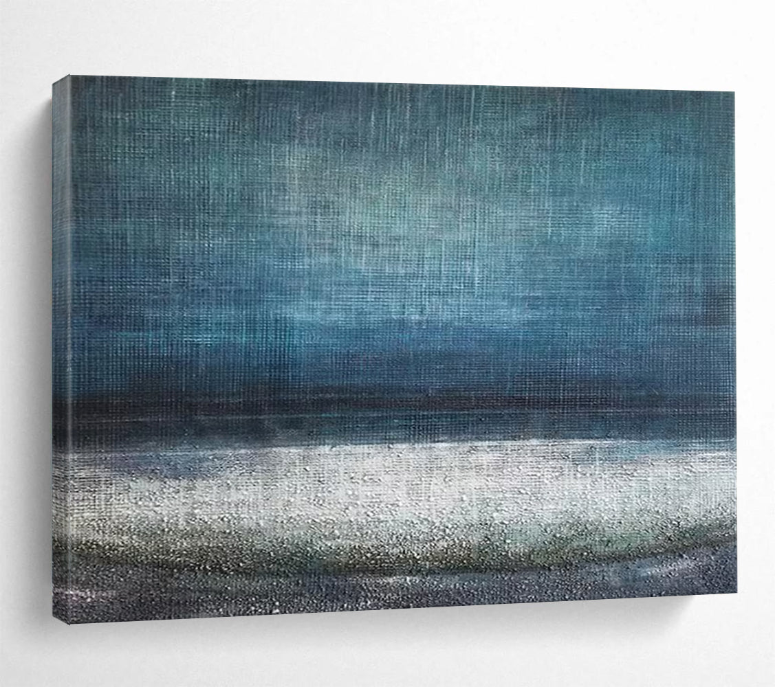“Deep Blue Textured Seascape” Minimalist Seascape Painting On Canvas DLZ154