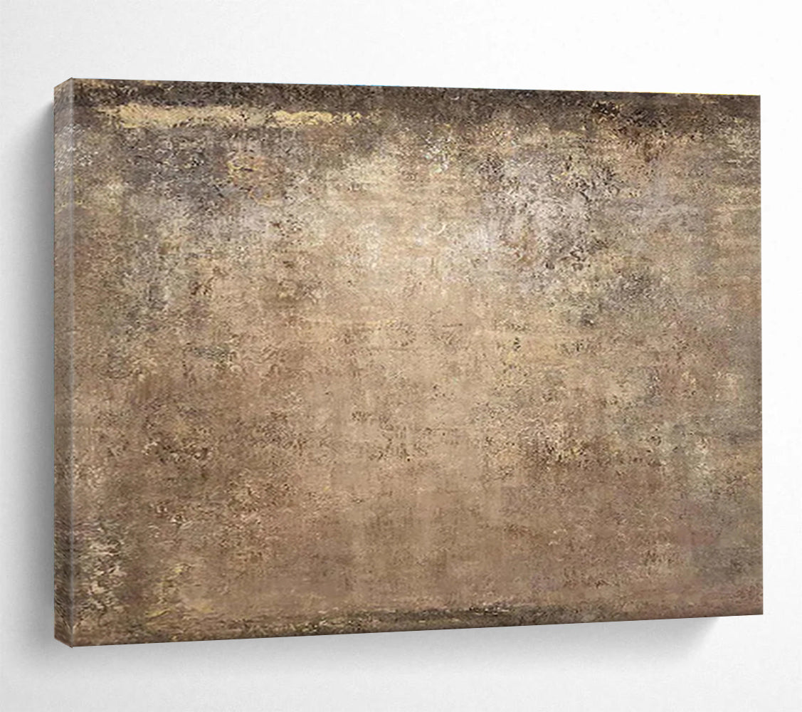 Aged Texture in Brown - Abstract Impasto Painting On Canvas DKH599