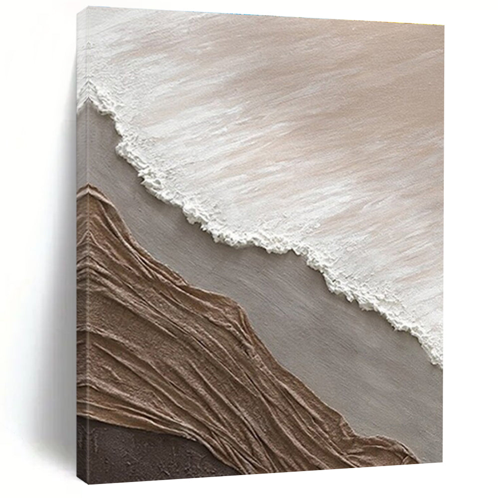 Earth - Toned Textured Layers, “Desert Folds” - Mixed - Media Textured Painting CT0726