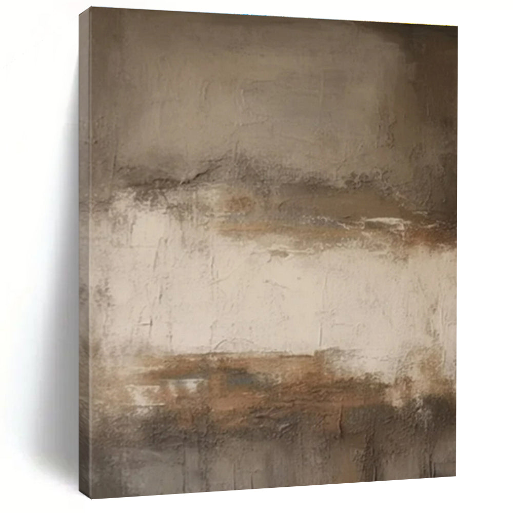 Brown - Beige Weathered Layers, "Aged Elegance" - Abstract Textured Painting CT0712