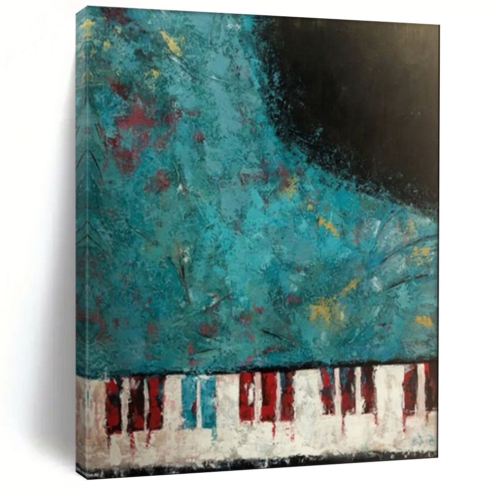 “Piano Keys and Textured Color” - Abstract Musical Painting CT1998